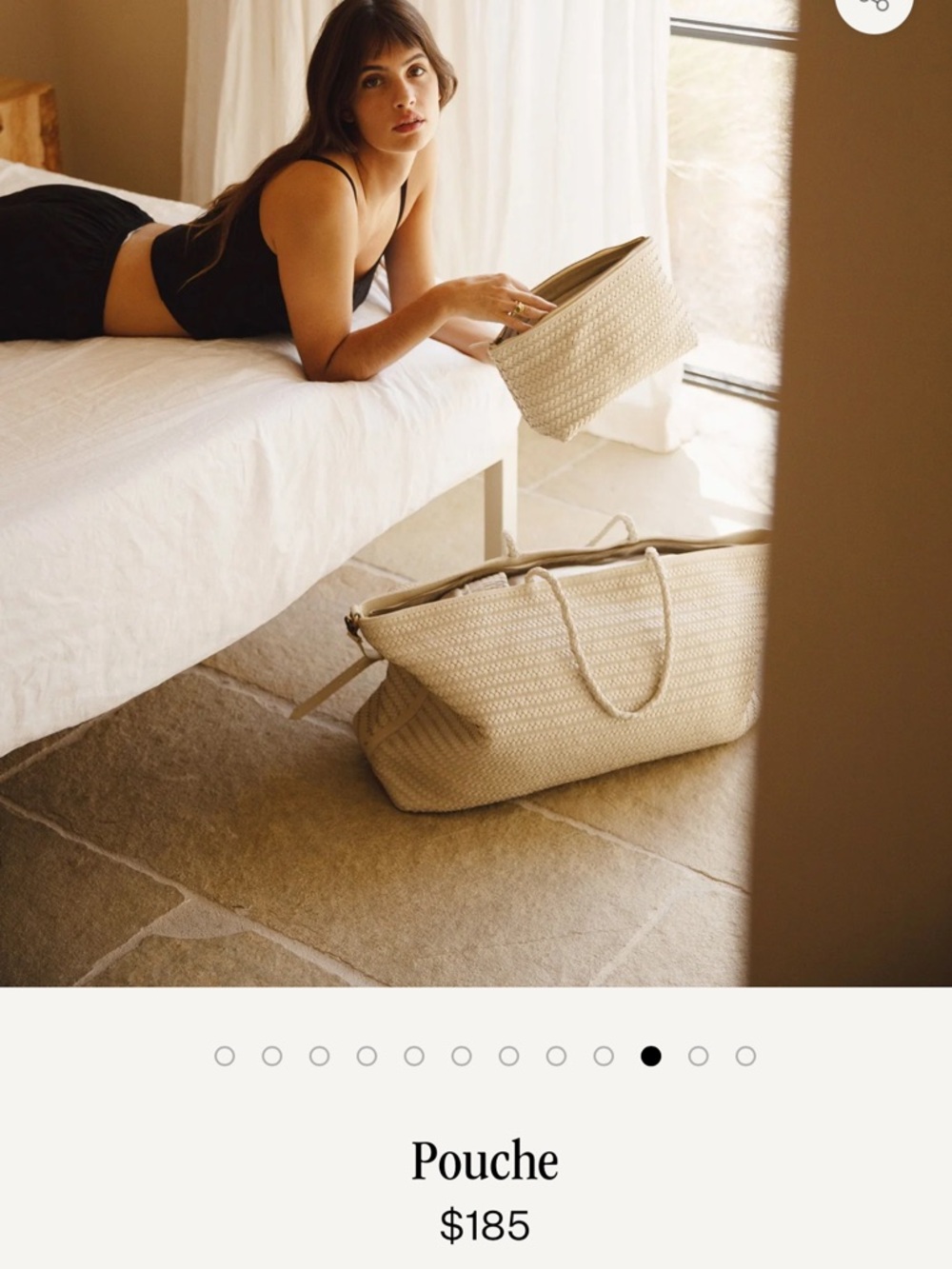 Bambien Pouche Woven Cream clutch or purse or travel - Picture 4 of 5